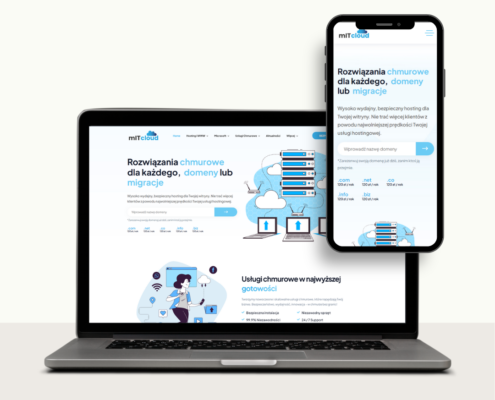 mitcloud - mockup strony internetowej